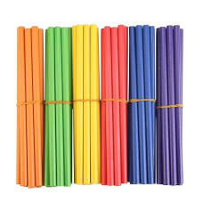 60 Pcs Rhythm Sticks For Kids Bulk, Wood Music Lummi Sticks, 6 Colors