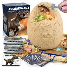 Jumbo Dino Egg Dig Kit, Dinosaur Toys For Kids 5-7, Dinosaur Eggs With 12 Dinosaurs Inside, Dino Toy Outdoor Gift With Dinosaur Card, Dinosaur Egg Excavation For Kids Boys Girls Gift 6 And Up Year Old