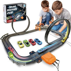 Slot Car Race Tracks Sets - Electric Racing Car Track With Slot Cars & Accessories - Dual Lane Race Track For Boys & Girls Age 5 For Kids 4-8 Easy Setup & Fast Four Cars