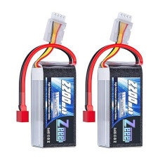 Zeee 3S Lipo Battery 2200Mah 11.1V 50C Shorty Pack Battery With Deans Plug For Rc Car Truck Vehicles Rc Boat Rc Drone Airplane Quadcopter Helicopter Fpv Rc Hobby Models (2 Pack)