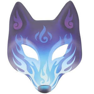 Amosfun Fox Mask Masquerade Costume Mask Animal Carnival Party Cosplay Mask Japanese Kitsune Mask For Men Women