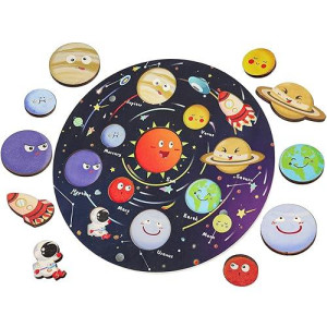 Zeoddler Upgrated Solar System Puzzle, Kids Toys For 3-6, Wooden Space Toys For Kids, Planets For Kids Preschool Learning Activities, Gift For Boys, Girls