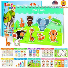 Preschool Learning Activities Spanish English Books - Bilingual Montessori Educational Toys For 3 4 5 Year Old Girls, Speech Therapy Toys Español Para Niños, Valentines Day Birthday Gifts For Kids