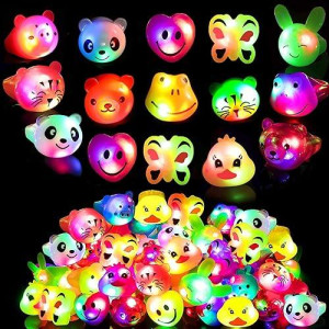 Sofliy 27 Pcs Led Light Up Ring - Colorful Flashing Bumpy Rings Finger Toys Novelty Glow In The Dark Soft Jelly Blinking Rings Party Favors For Adults Kids Bachelorette Party Halloween Concert Gifts