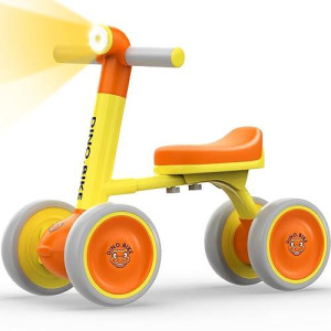 Ronstone Baby Balance Bike 1+ Year Old Girls Boys - 12-24 Months Toddler Balance Bike With Night Lamp- 4 Silence Wheels Baby Bikes - Ride On Toys For Kids First Bike Gift