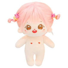 Niannyyhouse 20Cm Plush Doll Strawberry Eyes Girl Humanoid Stuffed Body No Attribute 8" Normal Body Wearable Clothing Dress Up Gifts (A-2-With Skeleton)