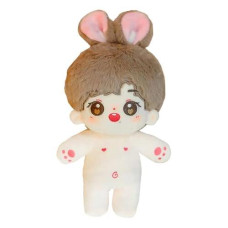 Niannyyhouse 20Cm Plush Doll Rabbit Ears Boy Humanoid Stuffed Body No Attribute 8" Fat Body Wearable Clothing Dress Up Gifts (A-18-With Skeleton)