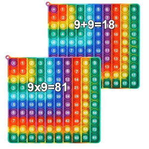 1-9 Addition Chart & 9X9 Multiplication Tables, Right-Angled Rainbow Square 100 Bubbles Math Games Multiplication Games For Multiplication Study Division Learning Math Manipulatives