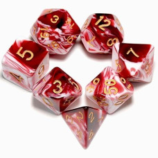 Transparent Red Mix White Dnd Dice Set For Board Game