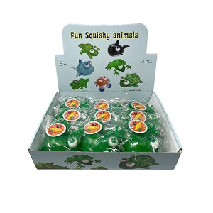 Warm Fuzzy Toys Full Case (12) Floating Eye Animal Squishy Frog | Funny Sensory Fidget Great For Party Favor, Prize Box, Pta Carnival Or School Fundraisers