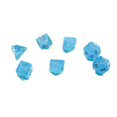 Sky Luminary Mini Dice With Silver Numbers 10Mm 38In Set Of 7 Chessex