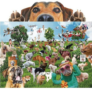 Pooping Puppies Park Party 1000-Piece Puzzle For Adults - Funny Pooping Dogs Jigsaw Puzzle For Dog Lovers & Puppy Owners, Great Prank Gift (1000 Pieces)