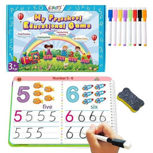 Alianfly Preschool Learning Activities Educational Workbook - Toddler Prek Montessori Handwriting Practice Activity Tracing Toys Busy Book For Kids, Autism Learning Materials And Abc Learning Book