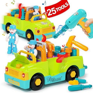 Monlekids 2 3 Year Old Boy Toys Birthday Gift, Toddler Toys 1-2-3 With Electric Drill, Toddler Tool Set, Learning Toys For Toddlers 1-3, Take Apart Toys For Ages 2-4 Stem Toys