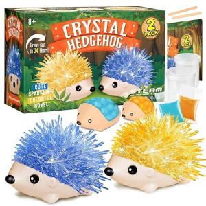 Xxtoys Crystal Growing Kit - 2 Vibrant Colored Hedgehog To Grow - Science Kits For Kids Age 6-8, Great Gifts Toys For Boys & Girls 8-12, Stem Projects For Kids