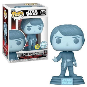 Star Wars Episode Vi Return Of The Jedi: Holographic Luke Skywalker 40Th Anniversary Glow In The Dark Funko Pop! Vinyl…