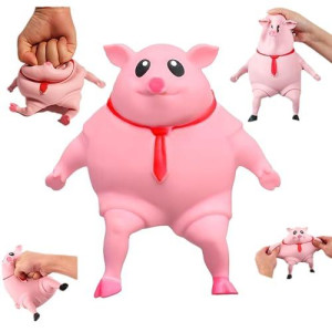 Yjhwlf Stretchy Glue-Sand Filled Rubber Pig, Latex Piglet Soft Decompression Doll Toy, Animal High-Elastic Stretchable Decompression, Decompression Toy For Adults And Children (Pig-S)