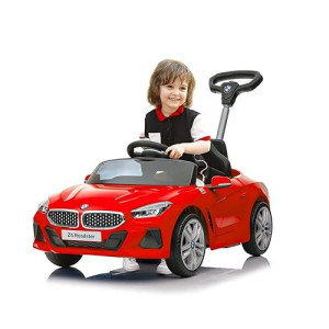 Voupou Push Ride-On Car For Toddlers 1-3, Licensed Bmw Z4 Toddler Push Car With Adjustable Push Rod/Horn Music/Silent Wheel, Push Car For Baby Birthday Gift (Red)