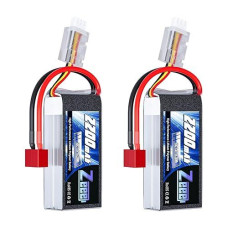 Zeee 2S 2200Mah Shorty Lipo Battery 7.4V 50C Rc Battery With Deans Connector Soft Pack For 1/16 Slash Rc Car Rc Truck Rc Helicopter Airplane Quadcopter Drone Rc Boat Racing Models (2 Pack)