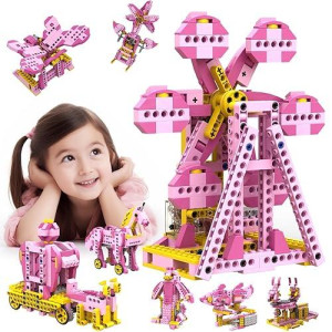 Apitor 298Pcs Stem Toys For Girls, 8-In-1 Electric Motor Robotic Science Kits, Stem Kits For Kids Age 8-10, Educational Craft Building Toys, Birthday Gifts For Boys Girls 6 7 8 9 10 11 12 Year Old