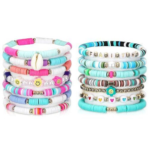 Zzlwan Preppy Bracelets For Girls Stuff: Stackable Aesthetic Beaded Surfer Bracelets For Teen Girls Gifts Ideas