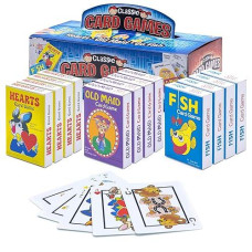 Srenta Kids Card Games Bulk - 12 Pack Classic Card Games For Kids Ages 4-9, Multi Pack Set Includes: Hearts, Go Fish, & Old Maid Playing Cards For Family Game Night, Party Favors & Classroom Prizes