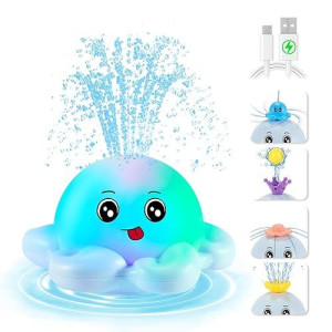 Gigilli Octopus Bath Toys, Valentines Gifts Bath Toys For Kids Ages 1-3, Baby Boy Light Up Bath Toy Sprinkler 6-12-18 Months, Toddlers Bath Fountain Toy Valentines Baby Birthday 1 2 3 Gifts