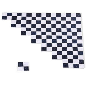 Samcami Miniature Dollhouse Accessories, Dollhouse Flooring, Solid Wood Floor Tiles, Mini Dollhouse Accessories 1 12 Scale, 36Pcs (Black And White)