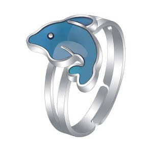 Mother'S Day Gifts For Daughter Gift From Mom Adjustable The Size Of Mood Rings For Girls And Boys Mixed Color Changing Mood Rings For Halloween Birthday The Decorations (Cute Dolphins)