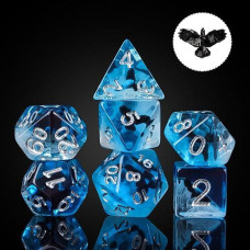 Cusdie 7-Die Dnd Dice, Polyhedral Dice Set Filled With Animal, For Role Playing Game Dungeons And Dragons D&D Dice Mtg Pathfinder (Eagle)