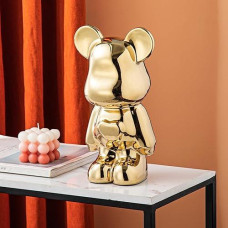 Yundu Ceramic Piggy Bank For Kids And Adults - Coin Bank For Girls And Boys - Gold Love Bear Decoration - Modern Décor, Hypebeast Room Décor - Gifts For Birthdays