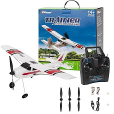 Top Race Remote Control Plane - 3 Channel Rc Airplane With Propeller Saver - Easy To Fly - Durable Construction - Suitable For Adults, Kids, And Beginners - Stylish Design In Red - 12.2X15.8 Inches