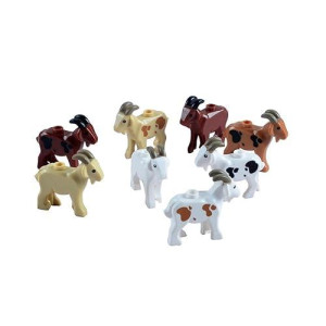 Baenrcy 8Pcs Animal Building Blocks Animal Building Bricks Kit Diy Building Set Compatible All Major Brands (Goat)