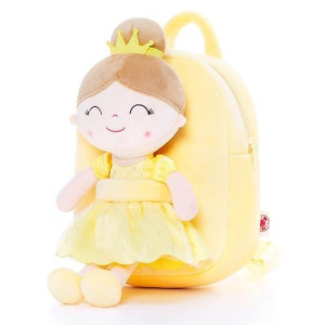 Gloveleya Toddler Backpack For Girls Kids Backpacks Soft Girl Toys Plush Baby Girl Gifts With Plush Princess Bella Doll Yellow 9"