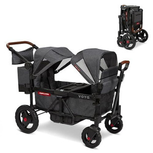 Radio Flyer Voya Stroller Wagon, 2 Seater Wagon Stroller For Kids With Low Sides, Baby Stroller Wagon, Double Stroller