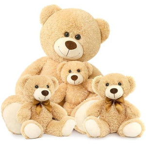 Morismos Giant Teddy Bears With Babies, Big Mommy Bear With 3 Baby For Baby Shower, Large Teddy Bears Stuffed Plush For Christmas, 39 Inch