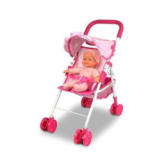 Baby Doll Collection Anivia Doll Stroller Heart Design Gifts For Toddlers And Girls Foldable Doll Stroller (Da004L Pink)