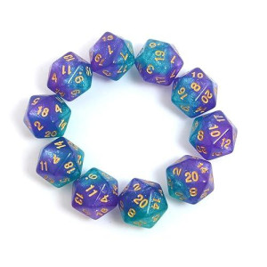 Smartdealspro 10-Pack 20 Sided Dice D20 Polyhedral Dice For Dnd Rpg Mtg Table Game (Color 10)