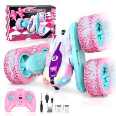 Let'S Go! Rc Cars Toys For Girls Remote Control Stunt Car Outdoor Toy For 4 5 6 7 8 9 Year Old Girl Boys Kids Birthday Gifts Double Sided Race Car Gift For Girls Kid Age 8-12