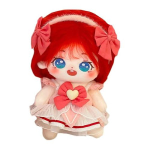 Niannyyhouse 20Cm Plush Doll Red Girl Humanoid Stuffed Body No Attribute 8" Normal Body Wearable Clothing Dress Up Gifts (A-32-With Skeleton)