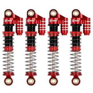 Injora 45Mm Aluminum Threaded Tele Shock Absorber Oil Damper For 1/24 Rc Crawler Fms Fcx24 Upgrade（Red）