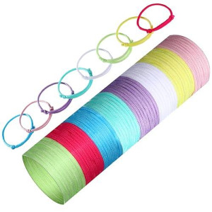 Willbond 216 Neon Friendship Bracelets Bulk For Kids Birthday Classroom Student Gift Adjustable Paracord Bracelets Rope Woven Neon Colors Valentine Day Gift Girls Boy Party Favors(Macaron Colors)