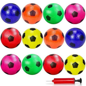 Ynanimery 12 Pack Mini Soccer Balls For Kids, 4'' Inflatable Mini Soccer Balls For Indoor Outdoor Games, Small Soccer Balls For Pool Beach Garden Sports Game Party Supplies