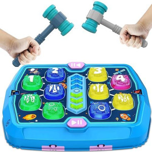 Whack Mole Game Toy For Toddlers, Toys For 3 4 5 6+ Year Old Boys/Girls, Interactive Educational Pounding Toys With 2 Hammers, Sound & Light, Pk Mode, Birthday Xmas Toy Gifts For Kids Age 3 4 5 6+