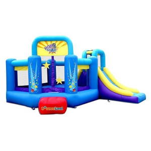 Bounceland Pop Star Inflatable Bounce House Bouncer (No Blower), Large Bouncing Area With Long Slide, Climbing Wall, Basketball Hoop, 15 Ft X 13 Ft X 8.3 Ft H, Pop Star Kids Party Theme