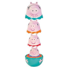 Toomies Peppa Pig Nesting Family - Includes Peppa Pig, Mummy Pig, Daddy Pig And Rattling George - Sorting And Pouring Toddler Bath Toys - Toddler Water Toys For Bath Or Pool - Ages 18 Months And Up