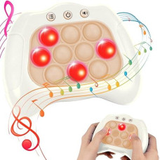 Tusivo Fast Push Bubble Game, Light-Up Pop Game Fidget Toys For Kids And Adults, Electronic Handheld Quick Push Bubble Game, Stress Relief Toys For 6 7 8 9+ Year Old Boys & Girls (White)