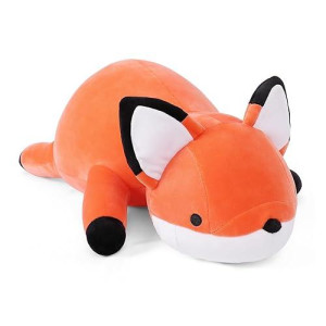 22" Weighted Stuffed Animals, 4.2Lb Cute Weighted Fox Plush Toy Throw Pillows Giant Cuddle Plushies Dolls (Fox)