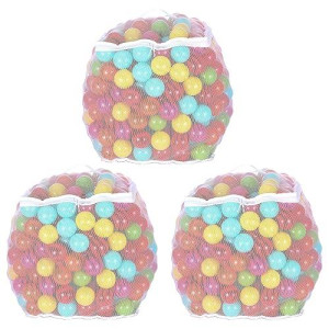 Balancefrom Fitness 2.3 Inch 400 Crush Proof Play Pit Balls With Mesh Storage Bag For Playpens, Bounce Houses, And Kiddie Pools, Multicolor (3 Pack)