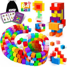 Toy Life 64 Pcs Magnetic Blocks For Toddlers Age 3-5 Magnet Blocks Magnetic Building Block For Kids Ages 4-8 Magnetic Blocks For Kids Ages 3-5 Preschool Creative Stem Building Toys